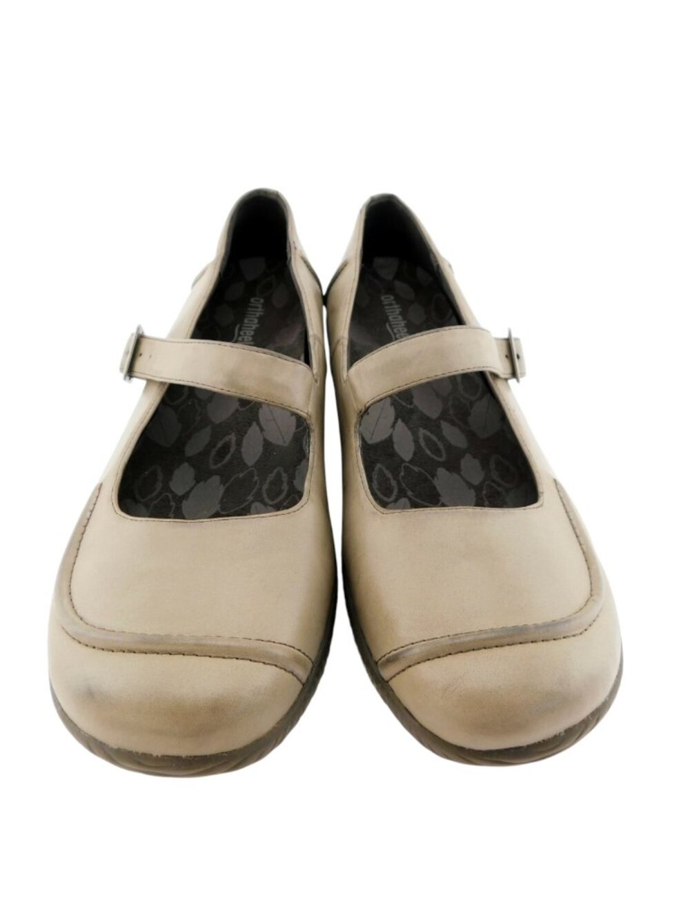 ORTHAHEEL Taupe Grey Mary Jane Flats 11